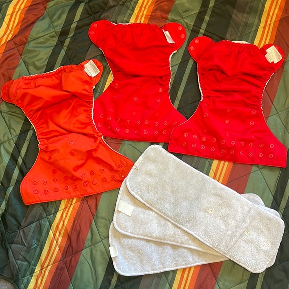 Red Bum Genius Cloth Diapers - Picture 1 of 3